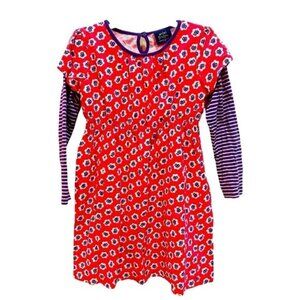 Mini Boden Red and Purple Long Sleeve T-shirt Dress Size 5/6
